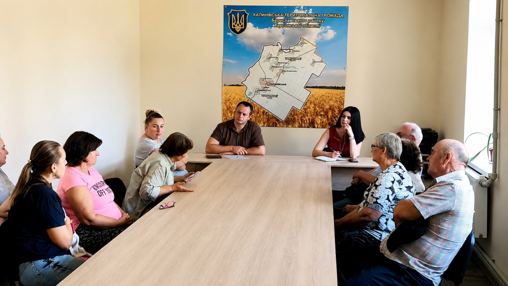 Допомога ВПО: Рада ВПО при Бериславській РДА на виїзді у Калинівській громаді